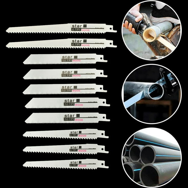 10PCS Reciprocating Bimetal Saw Blade Bi-Metal High Strength Woodworking Cutting